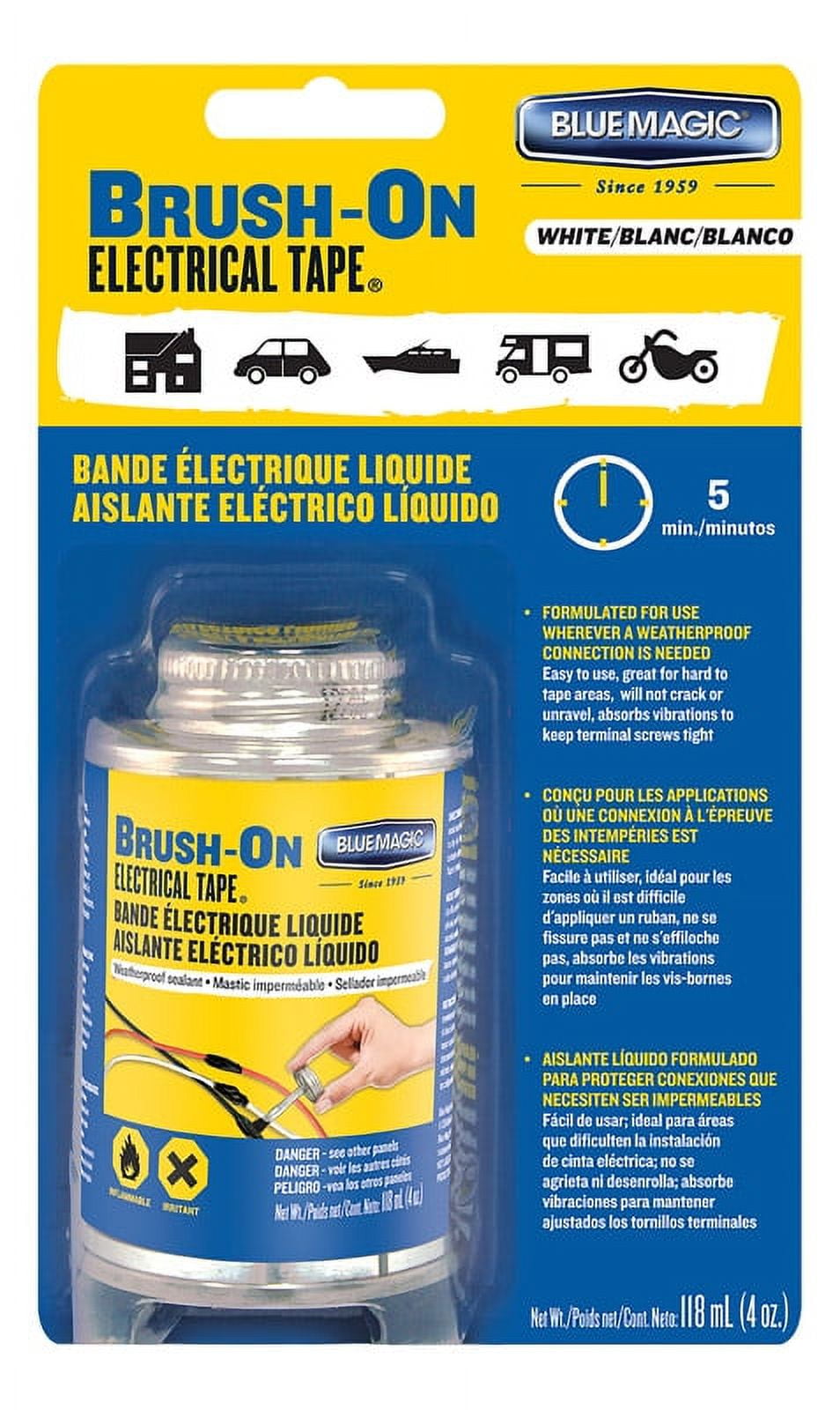 Blue Magic Brush On Electrical Tape,White,4 Oz BOT59TRI