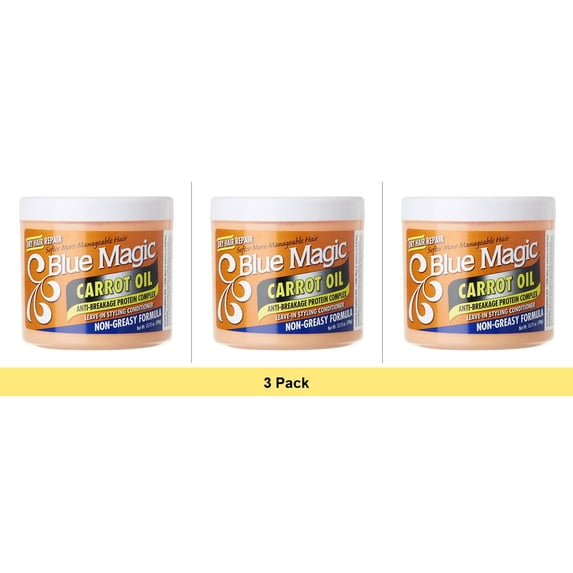 Blue Magic Carrot Oil Conditioner Shampoo & Conditioner - 3 Pack Bundle