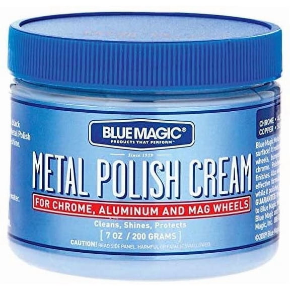 Blue Magic Metal Polish Cream - Non Abrasive Tarnish Remover - 7 Oz
