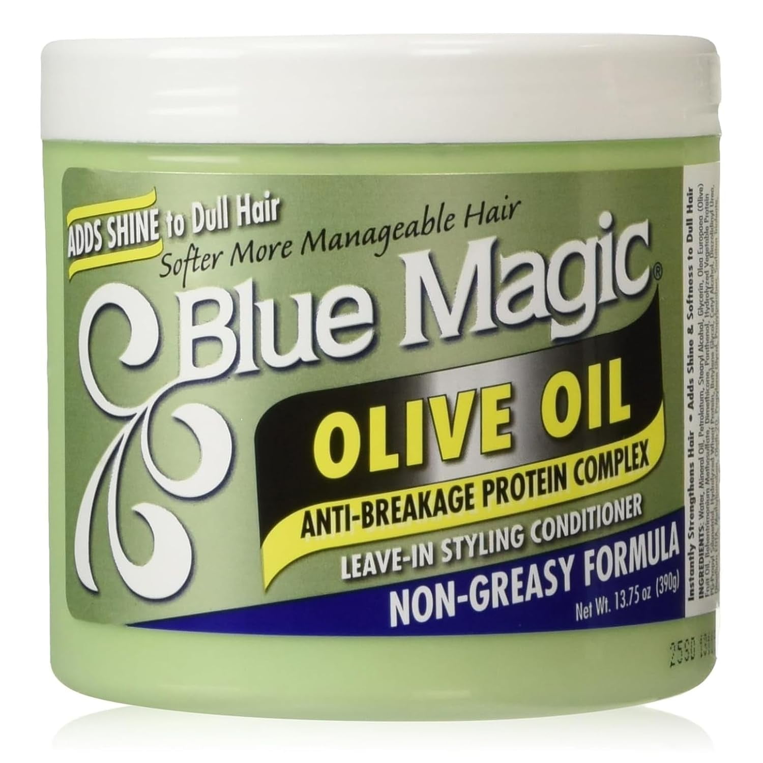 Blue Magic Olive Oil Anti-Breakage Protein Complex Leave-In Styling Conditioner, 13.75 oz, 3 Pack