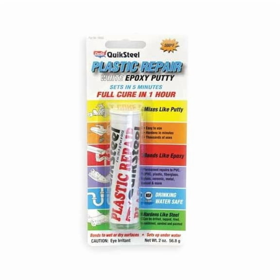 Blue Magic Putty, 2 oz Container Size, Tube, Quicksteel, White 16502TRI