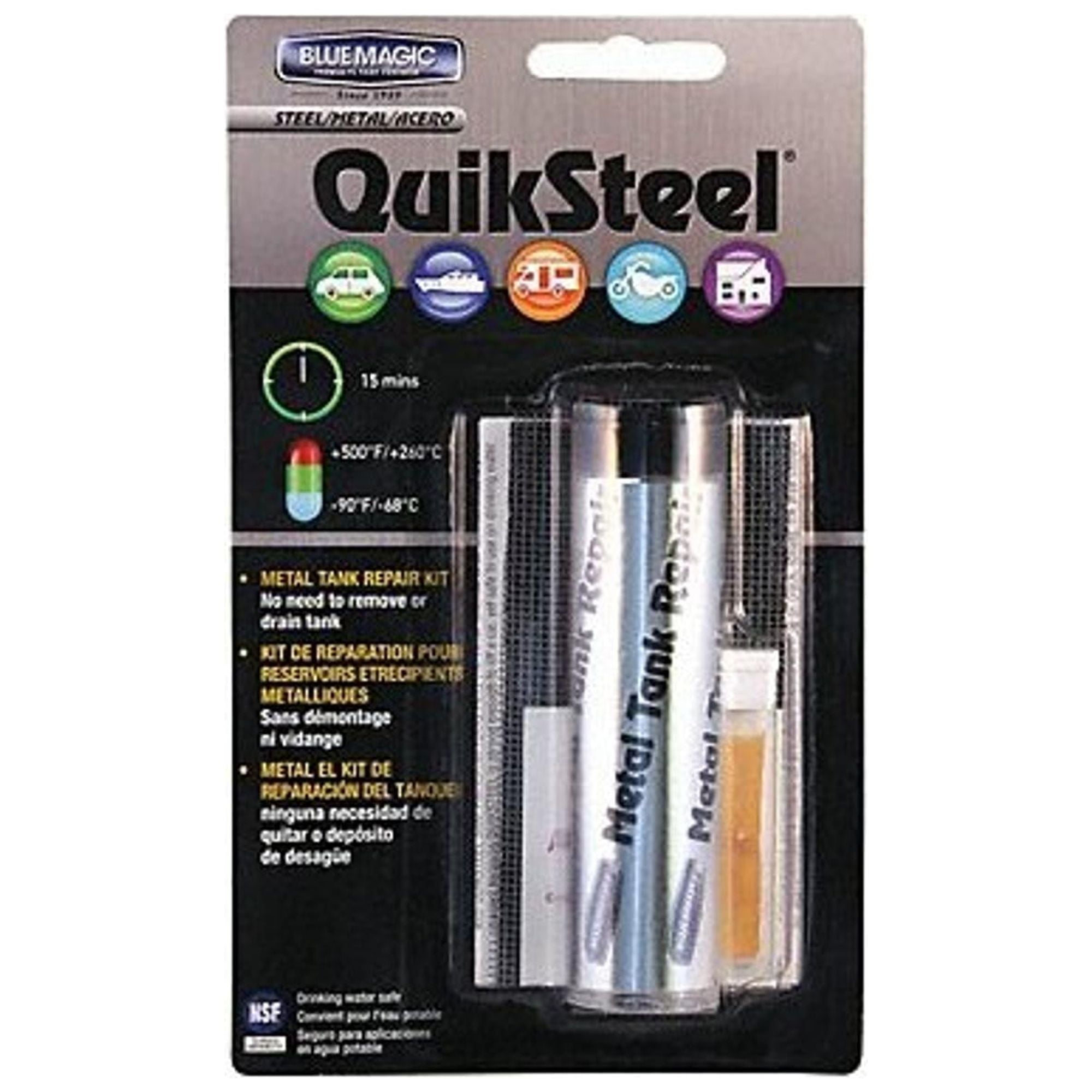 Blue Magic QuikSteel Metal Tank Repair Kit