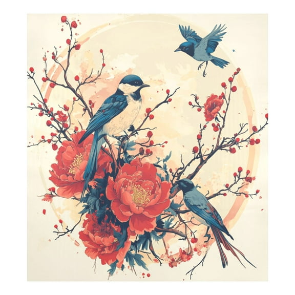 Blue Magpie Magnetic Dishwasher StickerSingle-sided Printing, Personalized DIY, Beautiful and Practical Home Kitchen Decorations2316in.