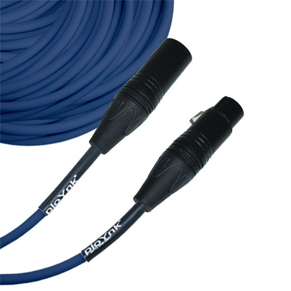 Blue Male To Female XLR Microphone Cable - 100 Ft Long
