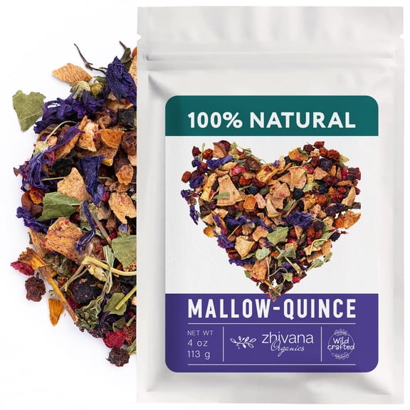 Blue Mallow and Quince Herbal Tea  Loose Leaf Caffeine Free Tea  Floral Fruity Relaxing Tea  100% Natural Ingredients  Te de Malva - 4 oz