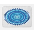 thumbnail image 1 of Blue Mandala Bath Mat, Sun Shaped Floral Symmetric Ornament in Blueish Hues Asian Art, Plush Bathroom Decor Mat with Non Slip Backing, 29.5" X 17.5", Aqua Navy Blue and White, by Ambesonne, 1 of 2