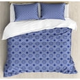 thumbnail image 1 of Blue Mandala Duvet Cover Set, Continuous Oriental Abstract Dark Tones Flower Inspired Motif Pattern, Decorative 3 Piece Bedding Set with 2 Pillow Shams, King Size, Dark Sky Blue White, by Ambesonne, 1 of 3