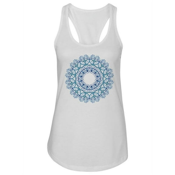 Blue Mandala Pattern Circle Tank Women -Image by Shutterstock, Female x-Small