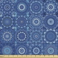 thumbnail image 1 of Ambesonne Blue Mandala Fabric by the Yard Upholstery, Moroccan Traditional, 3 Yards, Blue Indigo, 1 of 4