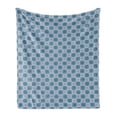 thumbnail image 1 of Blue Mandala Soft Flannel Fleece Blanket, Geometric Rhombus Checkered Pattern with Floral Motifs and Dots Inside, Cozy Plush for Indoor and Outdoor Use, 70" x 90", Blue and Baby Pink, by Ambesonne, 1 of 6