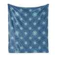thumbnail image 1 of Blue Mandala Soft Flannel Fleece Blanket, Repetitive Intricate Round Motifs Floral Inspired Illustration, Cozy Plush for Indoor and Outdoor Use, 60" x 80", Baby Blue and Multicolor, by Ambesonne, 1 of 5
