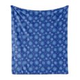 thumbnail image 1 of Blue Mandala Soft Flannel Fleece Blanket, Repetitive Pointy Petals Dots Arrangement Floral Dark Blue Pattern, Cozy Plush for Indoor and Outdoor Use, 70" x 90", Sky Blue Violet Blue, by Ambesonne, 1 of 5