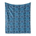 thumbnail image 1 of Blue Mandala Soft Flannel Fleece Throw Blanket, Overlapping Round in Different Vintage Ornate in Blue Shades Monochrome, Cozy Plush for Indoor and Outdoor Use, 50" x 70", Multicolor, by Ambesonne, 1 of 6