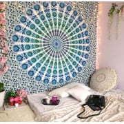 Blue Mandala Tapestry Indian Wall Hanging Decor Bohemian Hippie Queen Bedspread Throw Peacock Tapestries Online