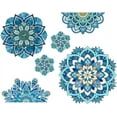 thumbnail image 1 of Blue Mandala Wall Decal Vinyl Wall Decals Boho Mandala Pattern Wall Sticker Mandala Figure Wall Stickers Headboard Wall Decoration for Bedroom Living Room Yoga, 1 of 9
