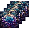 thumbnail image 1 of Blue Mandala Washcloths, Soft and Absorbent Cotton Towel, 4 Pack 12 X 12 Inches Premium Quick Dry Face Towel Wash cloth, 1 of 7