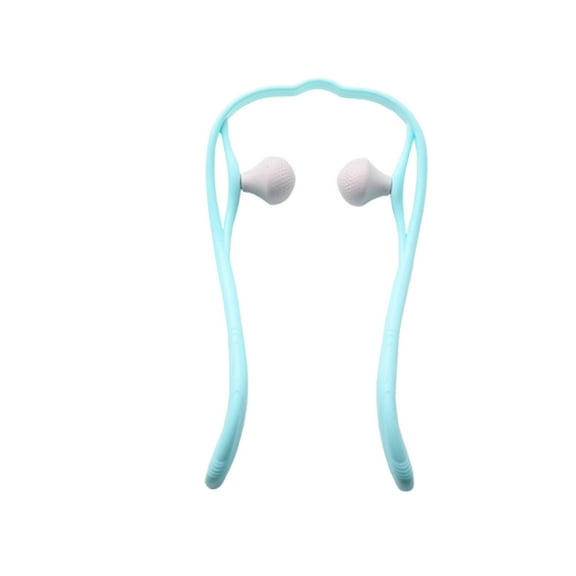 Blue Manual Neck Massager For Cervical Relief, Handheld Fitness Tool For Muscle Relaxation, Ergonomic Design For Shoulder And Back