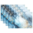 thumbnail image 1 of Blue Marble 4 PCs Placemats Set Linen Non-Slip Table Mat Rectangular Washable for Dining Kitchen Party 12"x18", 1 of 8