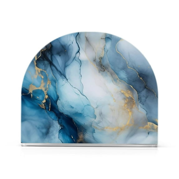 Blue Marble Acrylic Napkin Holder Clear Paper Tissue Dispenser Kitchen Dining Room Bathroom Party Hotel