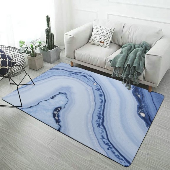 Blue Marble Agate Print-1 Carpet Style Living Room Bedroom Rug Soft Carpet Modern 3d Entry Door Mats Household