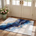 Blue Marble Area Rug 2'x3', Non-Slip Washable Rectangle Door Mat Indoor ...