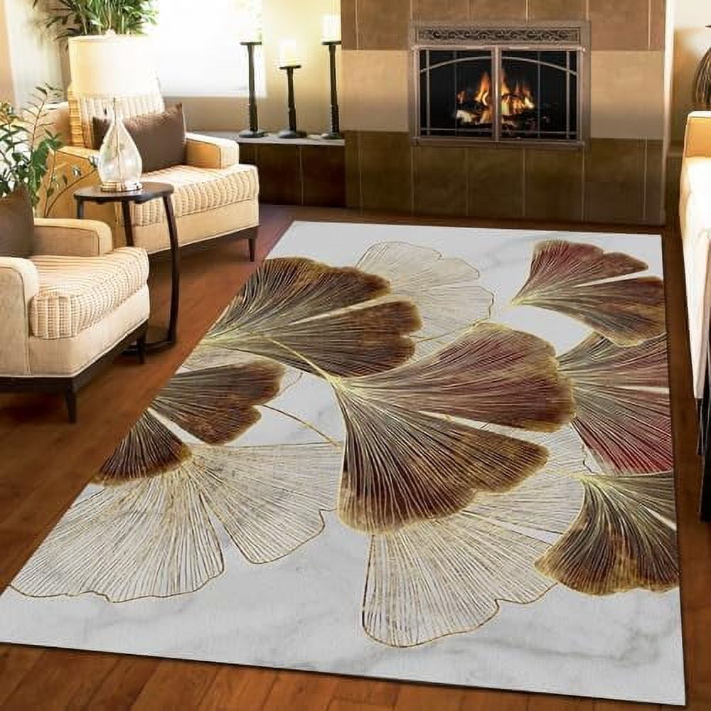 Blue Marble Area Rug Light Luxury Gold Foil Printing Non-Slip Rug ...