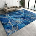 thumbnail image 1 of Blue Marble Area Rugs, Gold The Lines Bathroom Rugs, Lounge Rug Easy to Clean Fine Fluff Easy Care Apply to Playroom Cafe Office Door Mats Porch 4x6ft, 1 of 6