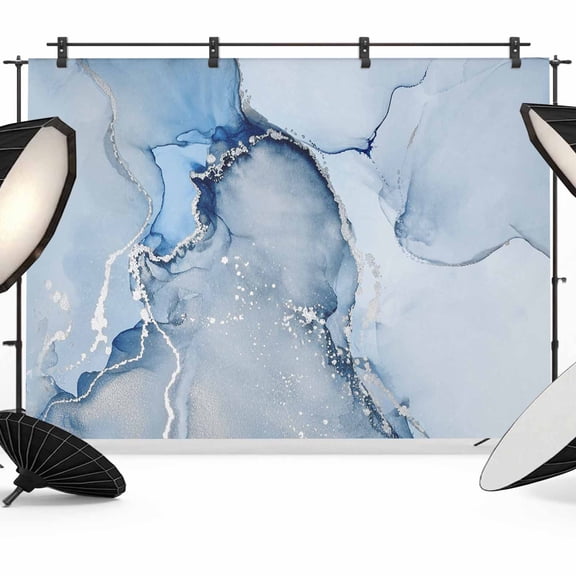 Blue Marble Backdrop for Photography,Fabric Photo Background Backdrop,Modern Ombre Abstract Fluid Aesthetic Photo Booth Background for Portrait Photoshoot Video Wedding Decoration Banner 10x8ft