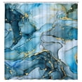 thumbnail image 1 of Blue Marble Bathroom Shower Curtain Set with Hooks 72X84in, 1 of 6