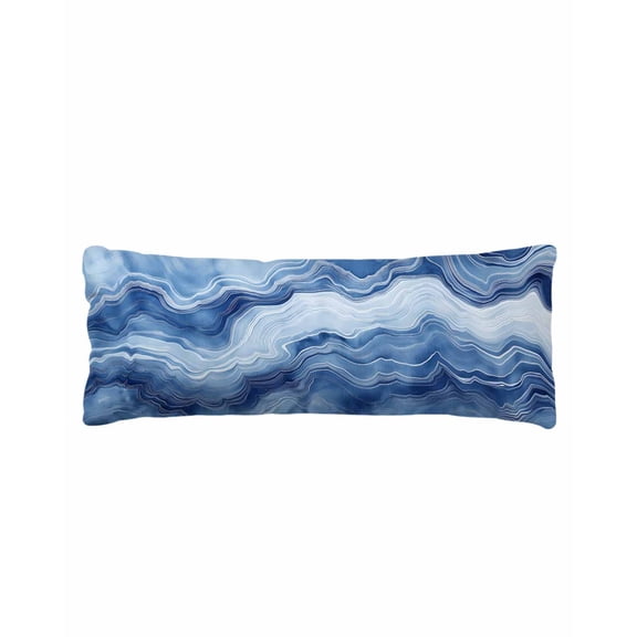 Blue Marble Body Pillow Cover 20 x 60 Inch Decorative Pillow Cover Modern Farmhouse Ombre Abstract Pattern Lumbar Pillowcase Seasonal Rectangle Cushion Case for Couch Sofa Bed Living Room