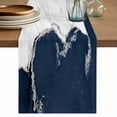 Blue Marble Crack Table Runner 70 Inches Long,Modern Abstract Geometric ...