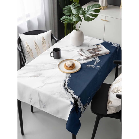 Blue Marble Crack Tablecloth Rectangle Table Cloth 60x120, Waterproof Tablecloth Outdoor Table Cloth, Modern Abstract Geometric Texture Washable Table Cover for Kitchen Dinning Party