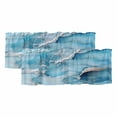 thumbnail image 1 of Blue Marble Curtain Valances for Windows, Kitchen Valance Window Treatments Panel 2 Pack, Modern Ink Painted Aesthetics Abstract Rod Pocket Short Curtains for Bathroom Bedroom 42 x 12 Inch, 1 of 8