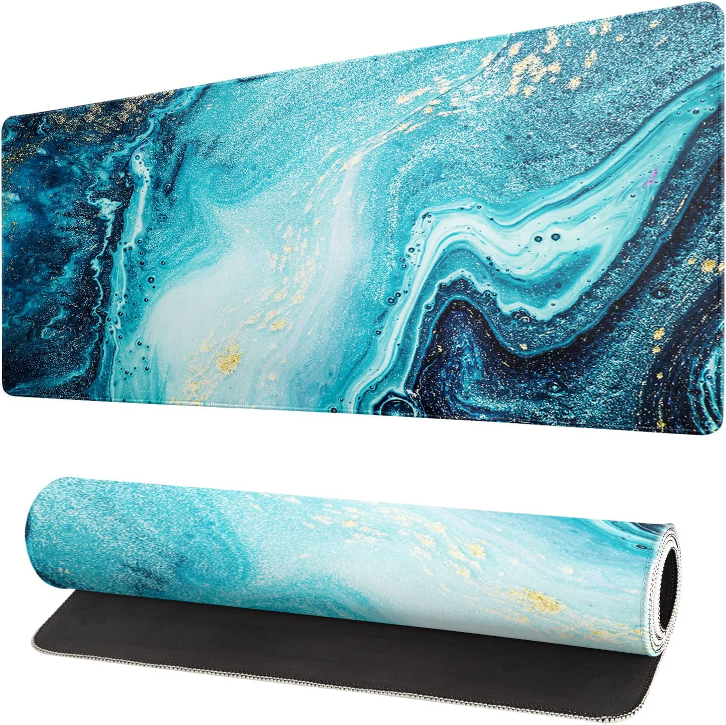 Blue Marble Extended Mouse Pad 31.5x11.8 Inch Ocean Marble Theme ...