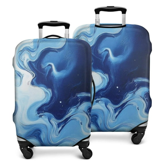 Blue Marble Flow Pattern Luggage Cover Fashion Suitcase Cover Baggage Covers Fit 25-28 Inch Luggage (Go Travel)