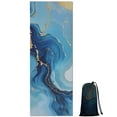 thumbnail image 1 of Blue Marble Gold Line Pattern Hot Yoga Mat Towel Non Slip for Hot Yoga - Quick-Drying Yoga Mat Cover with 4 Corner Pockets with Travel Bag - Hot Yoga Towel Non Slip 70"x26", 1 of 6