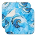 thumbnail image 1 of Blue Marble Gold Swirl Pattern Dish Drying Mat for Kitchen 1 Pack, Ultra Absorbent Microfiber Dishes Drainer Mats,16"x18", 1 of 6