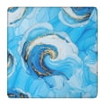 thumbnail image 1 of Blue Marble Gold Swirl Pattern Square Fitted Tablecloth with Elastic Edge,Square Table Cover,Washable Elastic Table Cover for Home Kitchen Party Decor 36"x36", 1 of 6