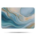 thumbnail image 1 of Blue Marble Gold Wave Pattern Bathroom Rugs Mat,Non Slip Microfiber Bathroom Rug,Rubber Backing,Soft Bathroom Mats for Bathroom Floor,Tub and Shower,17x27in(43x68cm), 1 of 5