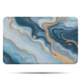 thumbnail image 1 of Blue Marble Gold Wave Pattern Bathroom Rugs Mat,Non Slip Microfiber Bathroom Rug,Rubber Backing,Soft Bathroom Mats for Bathroom Floor,Tub and Shower,17x27in(43x68cm), 1 of 5