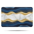 thumbnail image 1 of Blue Marble Gold Wave Pattern Bathroom Rugs Mat,Non Slip Microfiber Bathroom Rug,Rubber Backing,Soft Bathroom Mats for Bathroom Floor,Tub and Shower,17x27in(43x68cm), 1 of 5