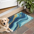 thumbnail image 1 of Blue Marble Gold Wave Pattern Door Rugs,Washable Non Slip Door Mats Indoor,Decorative Door Mats,Entry Mat Indoor for Entrance,Bedroom,Kitchen,Bathroom,16"x24", 1 of 6