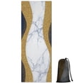 thumbnail image 1 of Blue Marble Gold Wave Pattern Hot Yoga Mat Towel Non Slip for Hot Yoga - Quick-Drying Yoga Mat Cover with 4 Corner Pockets with Travel Bag - Hot Yoga Towel Non Slip 74"x26", 1 of 6