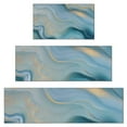 thumbnail image 1 of Blue Marble Gold Wave Pattern Kitchen Rugs Sets Of 3,Kitchen Runner Rugs Non Skid Washable,Decorative Kitchen Floor Mats for Kitchen,Sink,Laundry,17"x30"+ 17"x47" + 17"x59", 1 of 6