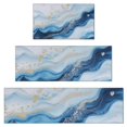 thumbnail image 1 of Blue Marble Gold Wave Pattern Kitchen Rugs Sets Of 3,Kitchen Runner Rugs Non Skid Washable,Decorative Kitchen Floor Mats for Kitchen,Sink,Laundry,17"x30"+ 17"x47" + 17"x59", 1 of 6
