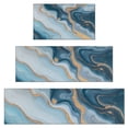 thumbnail image 1 of Blue Marble Gold Wave Pattern Kitchen Rugs Sets Of 3,Kitchen Runner Rugs Non Skid Washable,Decorative Kitchen Floor Mats for Kitchen,Sink,Laundry,17"x30"+ 17"x47" + 17"x59", 1 of 6