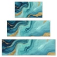 thumbnail image 1 of Blue Marble Gold Wave Pattern Kitchen Rugs Sets Of 3,Kitchen Runner Rugs Non Skid Washable,Decorative Kitchen Floor Mats for Kitchen,Sink,Laundry,17"x30"+ 17"x47" + 17"x59", 1 of 6