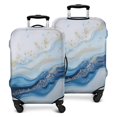 thumbnail image 1 of Blue Marble Gold Wave Pattern Luggage Cover Fashion Suitcase Cover Baggage Covers Fit 25-28 Inch Luggage (Go Travel), 1 of 5