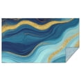 thumbnail image 1 of Blue Marble Gold Wave Pattern Rectangle Tablecloth 60"x102",Waterproof Polyester Rectangle Table Cloth, Wipeable Spillproof Polyester Tablecloth for Dining, Camping, Indoor and Outdoor, 1 of 6