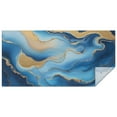 thumbnail image 1 of Blue Marble Gold Wave Pattern Rectangle Tablecloth 60"x120",Waterproof Polyester Rectangle Table Cloth, Wipeable Spillproof Polyester Tablecloth for Dining, Camping, Indoor and Outdoor, 1 of 6